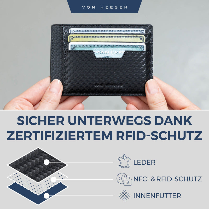 Kartenetui mit RFID-Schutz und 9 Kartenfächer