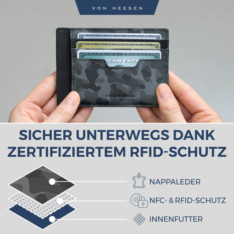 Kartenetui mit RFID-Schutz und 9 Kartenfächer