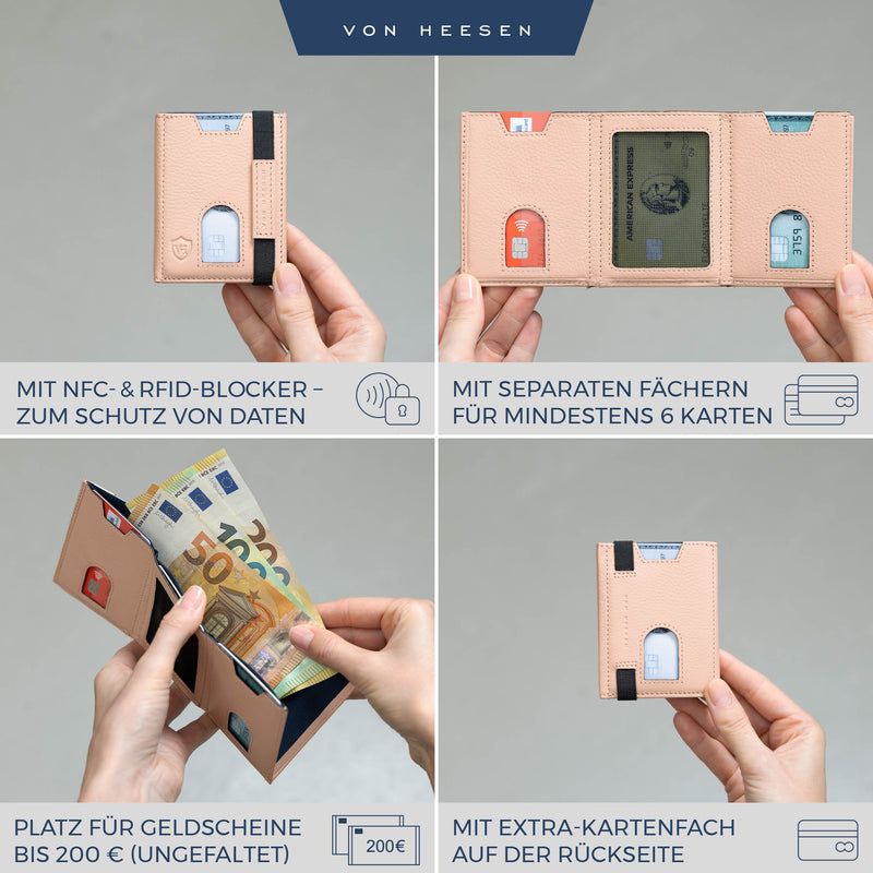 Slim Wallet mit RFID-Schutz und 6 Kartenfächer