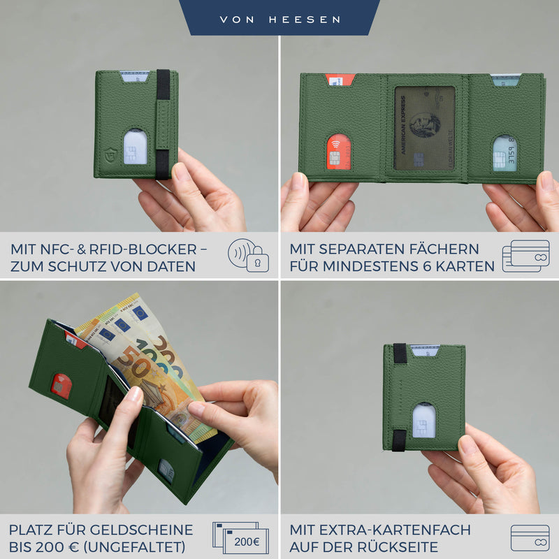 Slim Wallet mit RFID-Schutz und 6 Kartenfächer