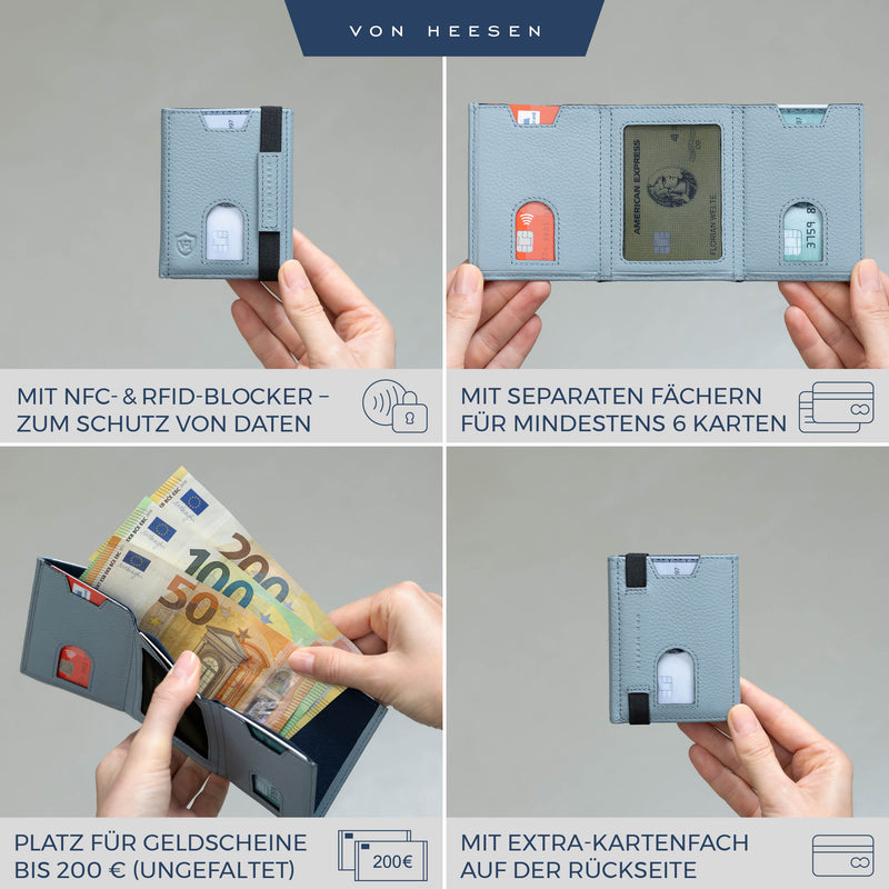 Slim Wallet mit RFID-Schutz und 6 Kartenfächer