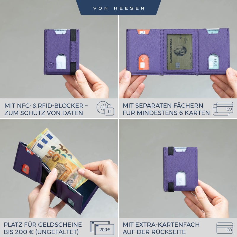 Slim Wallet mit RFID-Schutz und 6 Kartenfächer