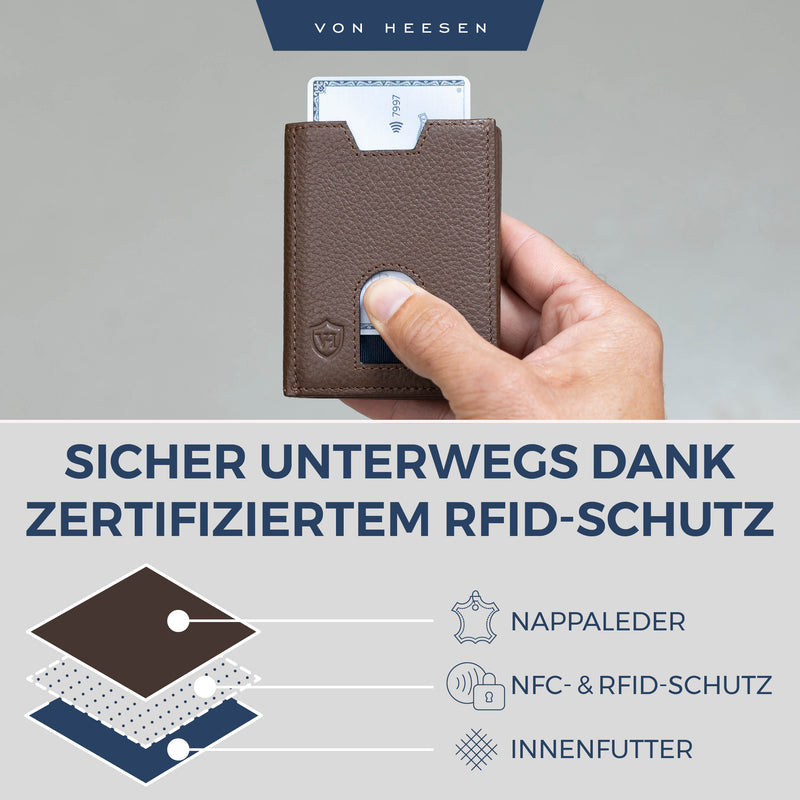 Slim Wallet mit RFID-Schutz und 6 Kartenfächer