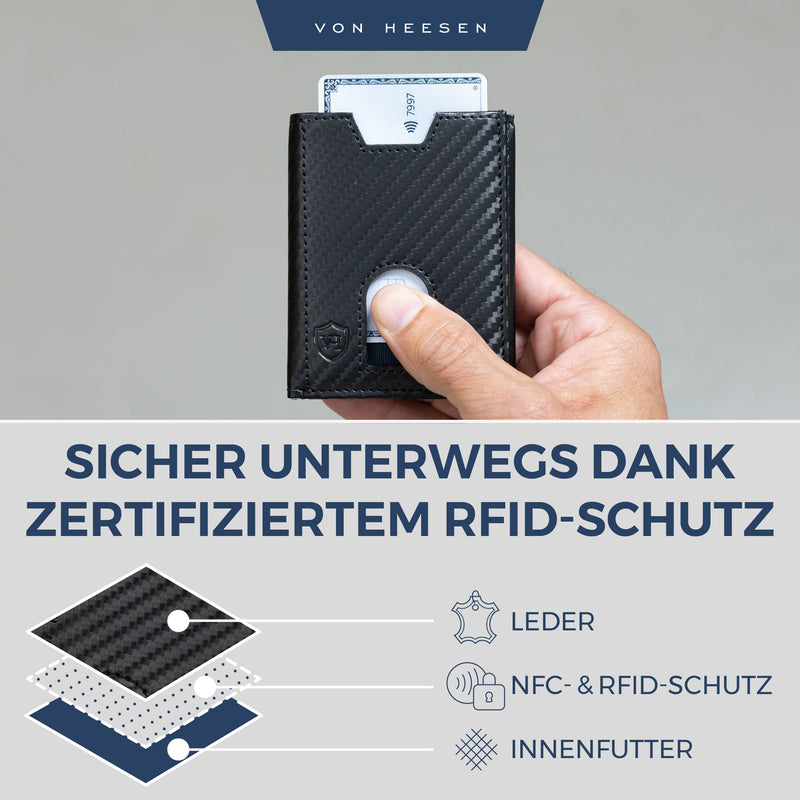 Slim Wallet mit RFID-Schutz und 6 Kartenfächer