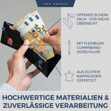 Slim Wallet mit RFID-Schutz, 5 Kartenfächer und XL-Münzfach