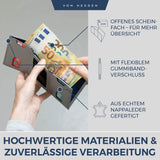 Slim Wallet mit RFID-Schutz, 5 Kartenfächer und XL-Münzfach