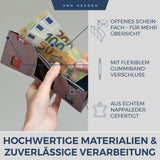 Slim Wallet mit RFID-Schutz, 5 Kartenfächer und XL-Münzfach