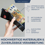 Slim Wallet mit RFID-Schutz, 5 Kartenfächer und XL-Münzfach