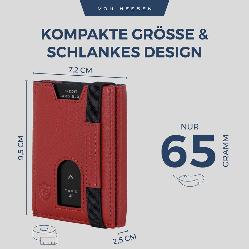 Slim Wallet mit RFID-Schutz, 5 Kartenfächer und XL-Münzfach