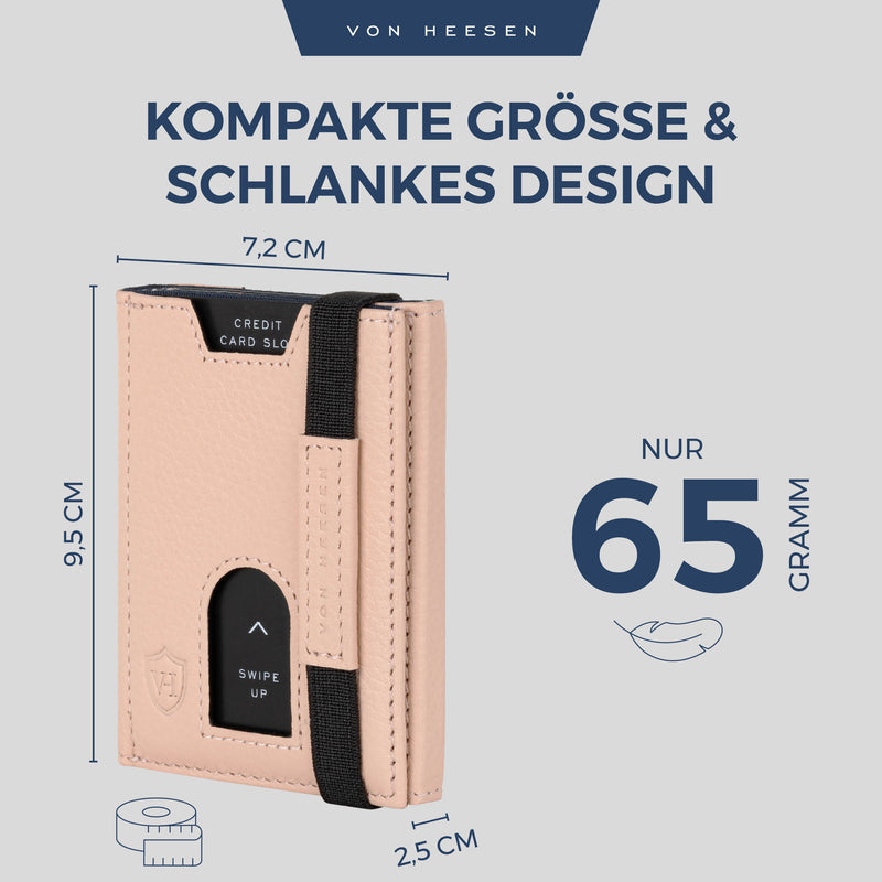 Slim Wallet mit RFID-Schutz, 5 Kartenfächer und XL-Münzfach