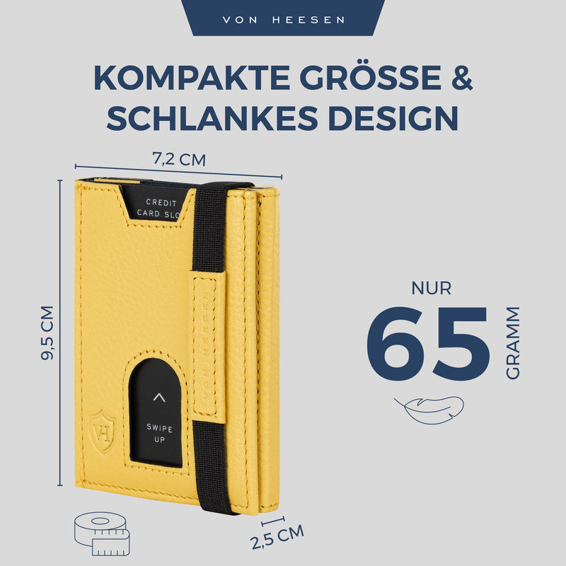 Slim Wallet mit RFID-Schutz, 5 Kartenfächer und XL-Münzfach