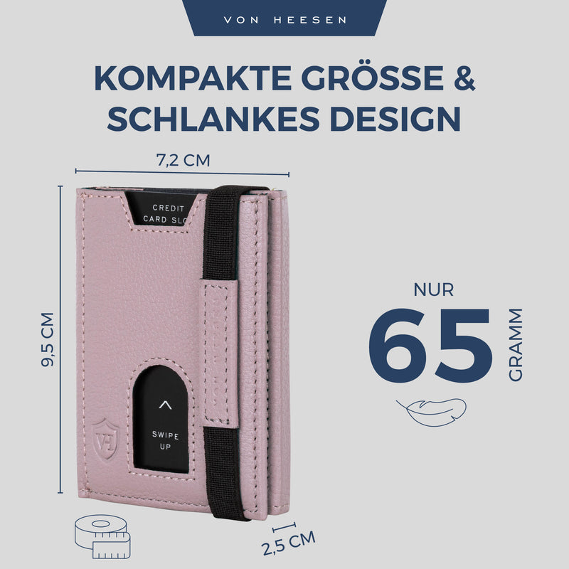 Slim Wallet mit RFID-Schutz, 5 Kartenfächer und XL-Münzfach