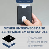 Slim Wallet mit RFID-Schutz, 5 Kartenfächer und XL-Münzfach