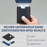 Slim Wallet mit RFID-Schutz, 5 Kartenfächer und XL-Münzfach