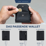 Slim Wallet mit RFID-Schutz, 5 Kartenfächer und XL-Münzfach