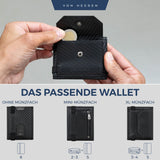 Slim Wallet mit RFID-Schutz, 5 Kartenfächer und XL-Münzfach