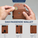 Slim Wallet mit RFID-Schutz, 5 Kartenfächer und XL-Münzfach