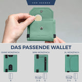 Slim Wallet mit RFID-Schutz, 5 Kartenfächer und XL-Münzfach