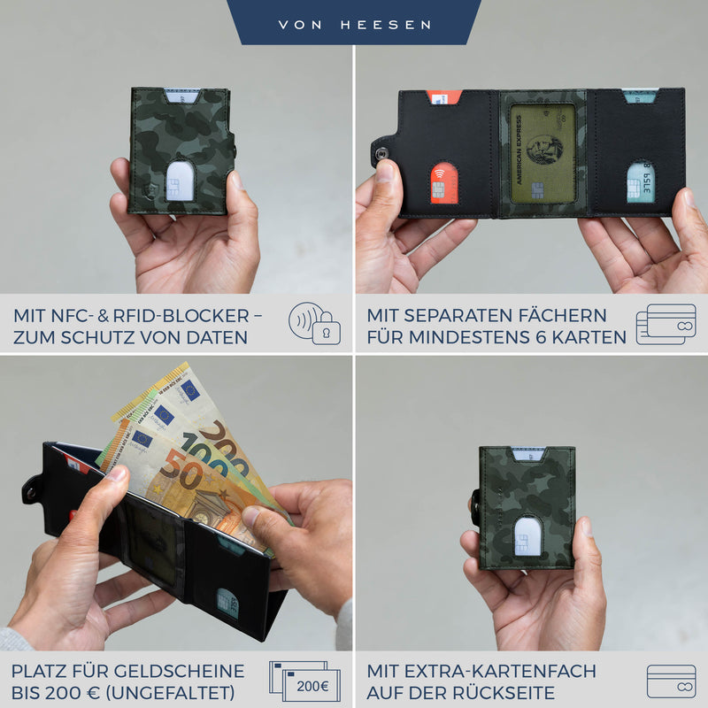 Slim Wallet mit RFID-Schutz und 6 Kartenfächer