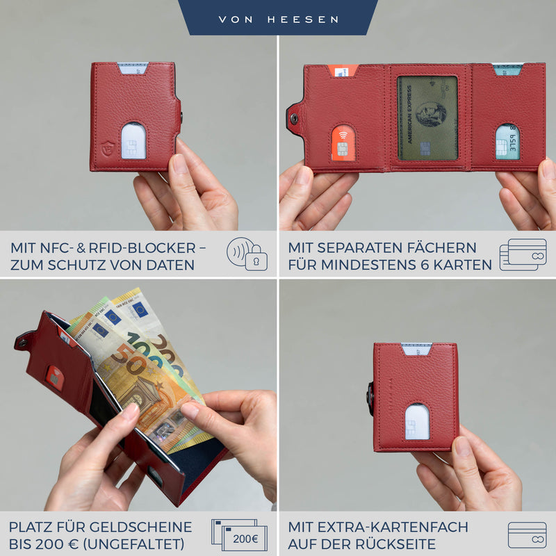 Slim Wallet mit RFID-Schutz und 6 Kartenfächer