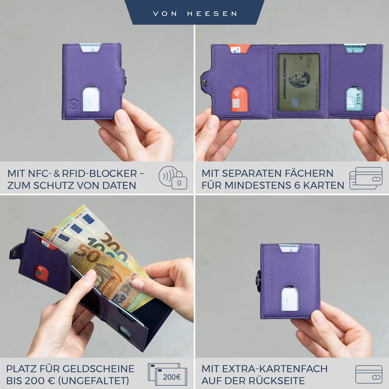 Slim Wallet mit RFID-Schutz und 6 Kartenfächer