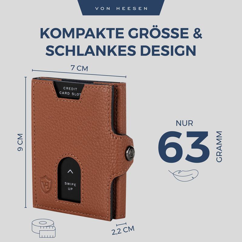 Slim Wallet mit RFID-Schutz, 5 Kartenfächer und Mini-Münzfach