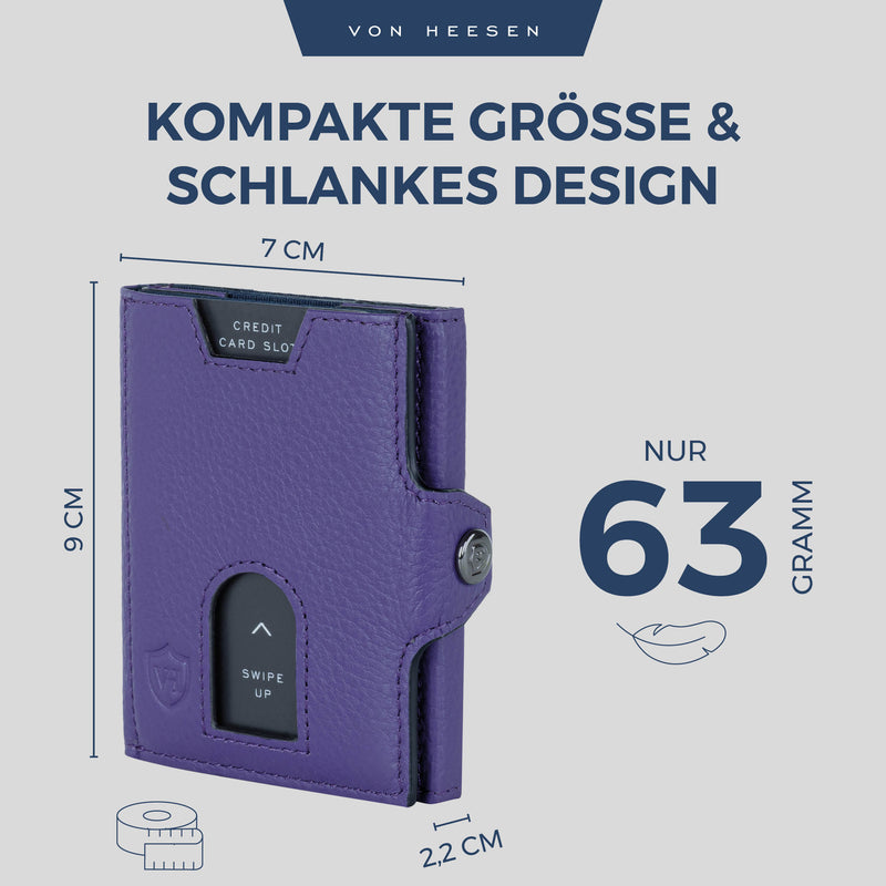 Slim Wallet mit RFID-Schutz, 5 Kartenfächer und Mini-Münzfach