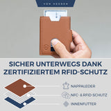 Slim Wallet mit RFID-Schutz, 5 Kartenfächer und Mini-Münzfach