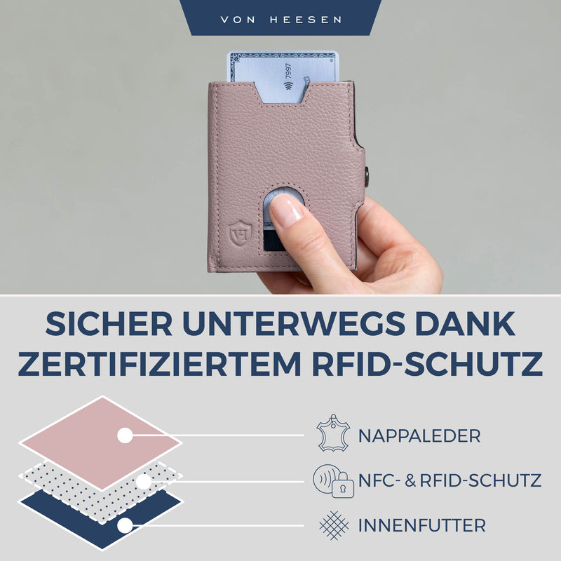 Slim Wallet mit RFID-Schutz, 5 Kartenfächer und Mini-Münzfach