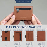 Slim Wallet mit RFID-Schutz, 5 Kartenfächer und Mini-Münzfach