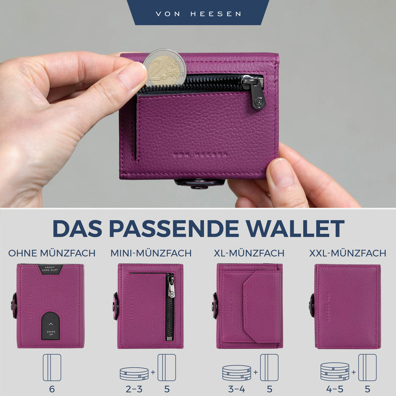 Slim Wallet mit RFID-Schutz, 5 Kartenfächer und Mini-Münzfach