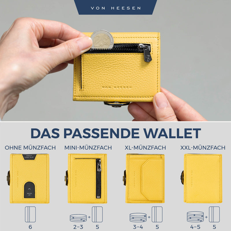 Slim Wallet mit RFID-Schutz, 5 Kartenfächer und Mini-Münzfach