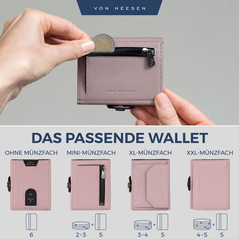 Slim Wallet mit RFID-Schutz, 5 Kartenfächer und Mini-Münzfach