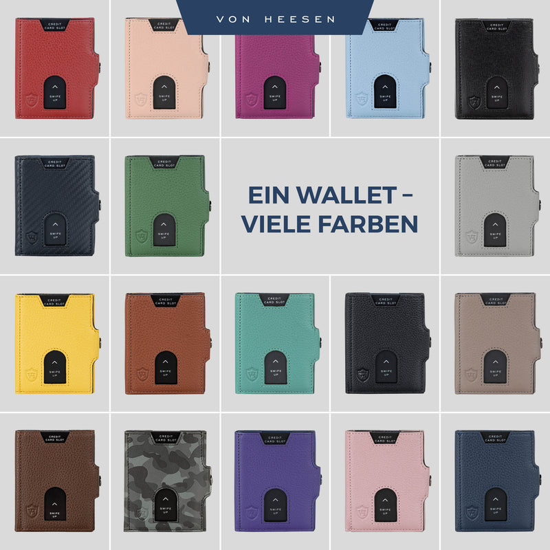 Slim Wallet mit RFID-Schutz, 5 Kartenfächer und Mini-Münzfach