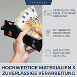 Slim Wallet mit RFID-Schutz, 5 Kartenfächer und XL-Münzfach