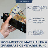 Slim Wallet mit RFID-Schutz, 5 Kartenfächer und XL-Münzfach