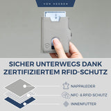 Slim Wallet mit RFID-Schutz, 5 Kartenfächer und XL-Münzfach