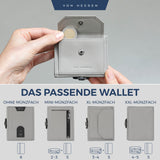 Slim Wallet mit RFID-Schutz, 5 Kartenfächer und XL-Münzfach