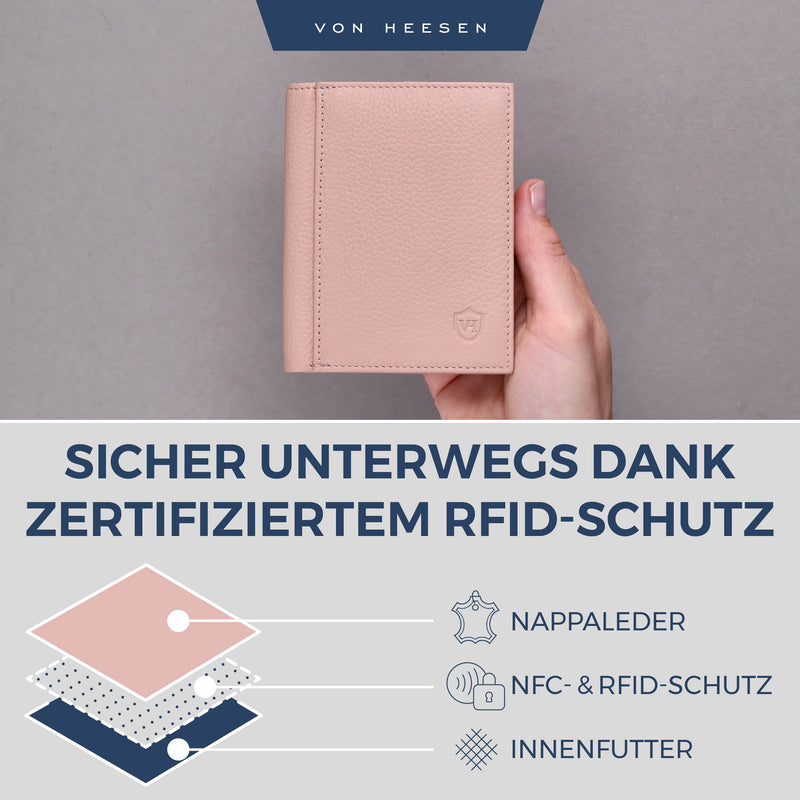 Geldbörse mit RFID-Schutz, 8 Kartenfächer und XXL-Münzfach