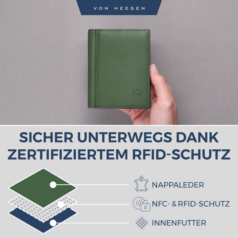 Geldbörse mit RFID-Schutz, 8 Kartenfächer und XXL-Münzfach