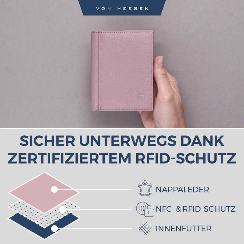 Geldbörse mit RFID-Schutz, 8 Kartenfächer und XXL-Münzfach