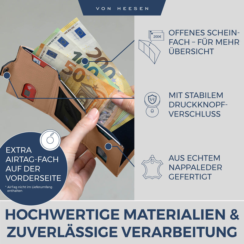 Airtag Slim Wallet mit RFID-Schutz und 6 Kartenfächer