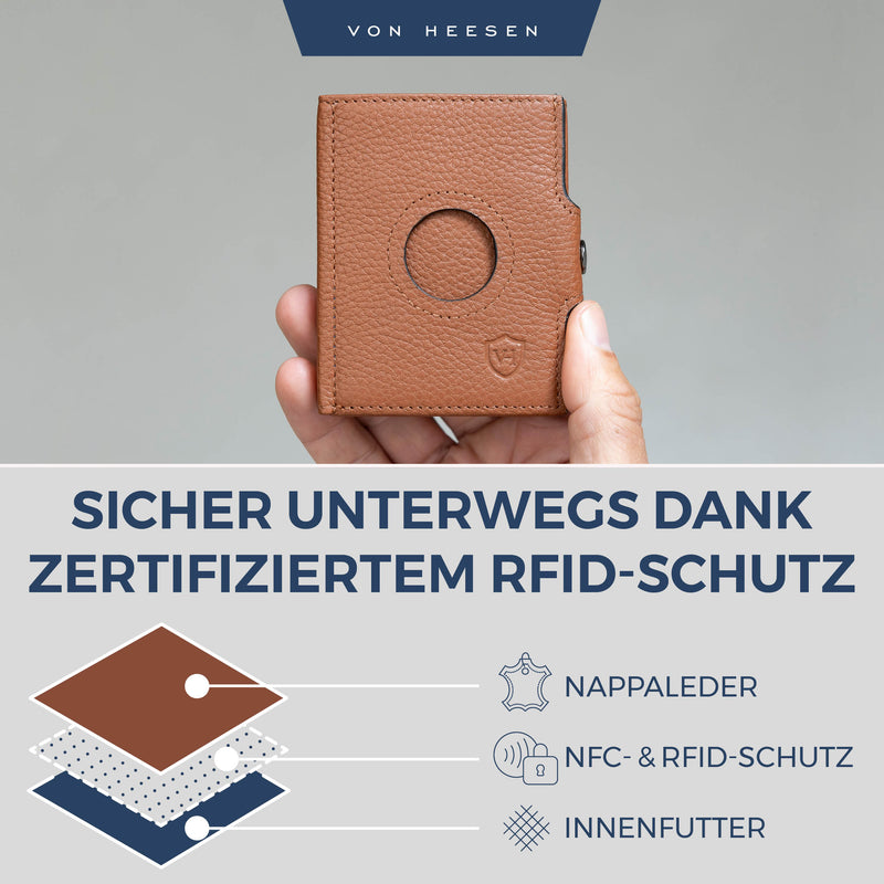 Airtag Slim Wallet mit RFID-Schutz und 6 Kartenfächer