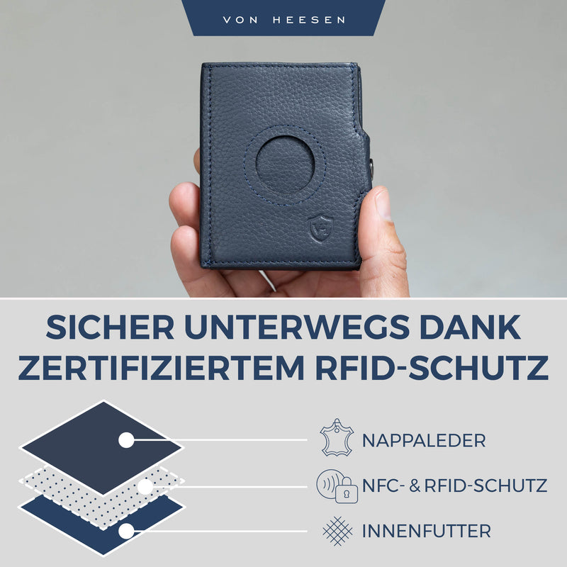 Airtag Slim Wallet mit RFID-Schutz und 6 Kartenfächer