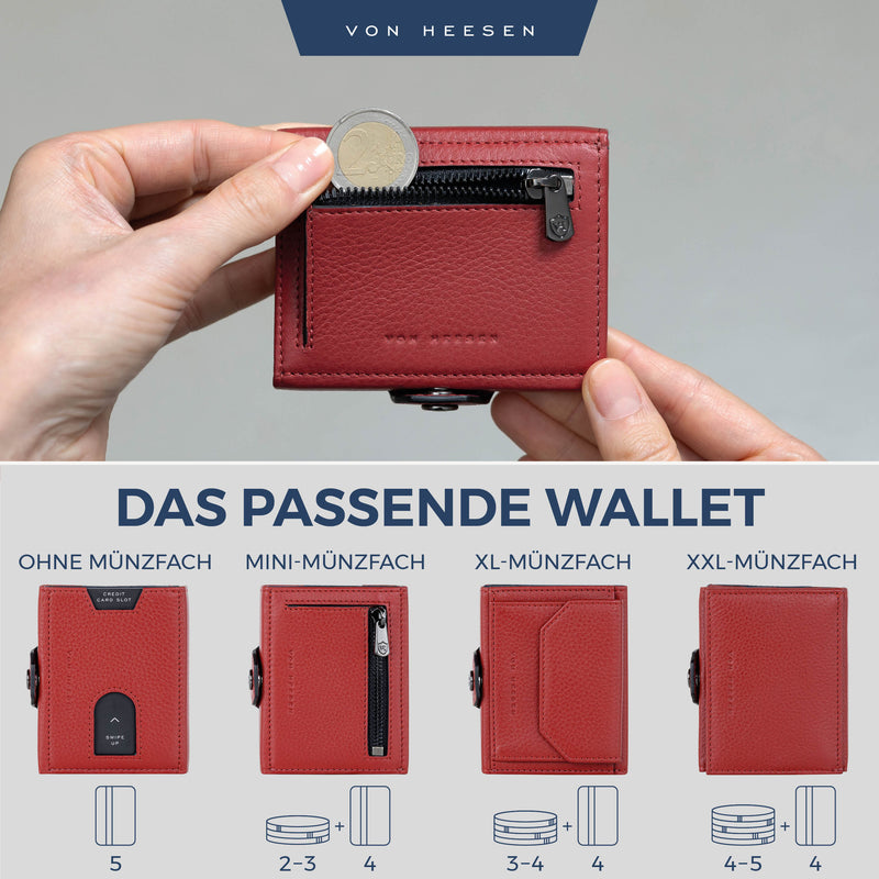 Airtag Slim Wallet mit RFID-Schutz, 5 Kartenfächer und Mini-Münzfach