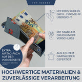 Airtag Slim Wallet mit RFID-Schutz, 5 Kartenfächer und XL-Münzfach