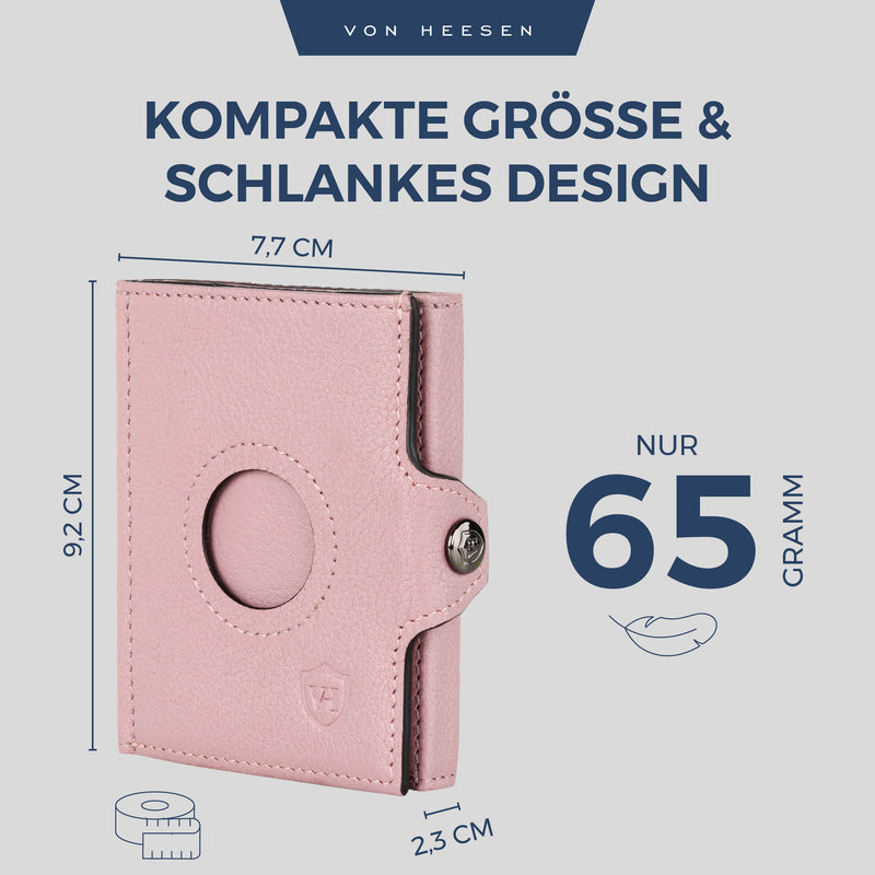 Airtag Slim Wallet mit RFID-Schutz, 5 Kartenfächer und XL-Münzfach