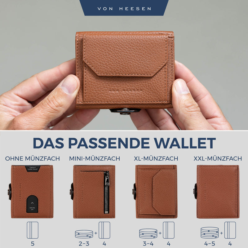 Airtag Slim Wallet mit RFID-Schutz, 5 Kartenfächer und XL-Münzfach