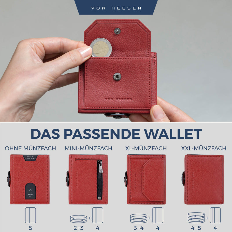 Airtag Slim Wallet mit RFID-Schutz, 5 Kartenfächer und XL-Münzfach