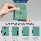 Airtag Slim Wallet mit RFID-Schutz, 5 Kartenfächer und XL-Münzfach